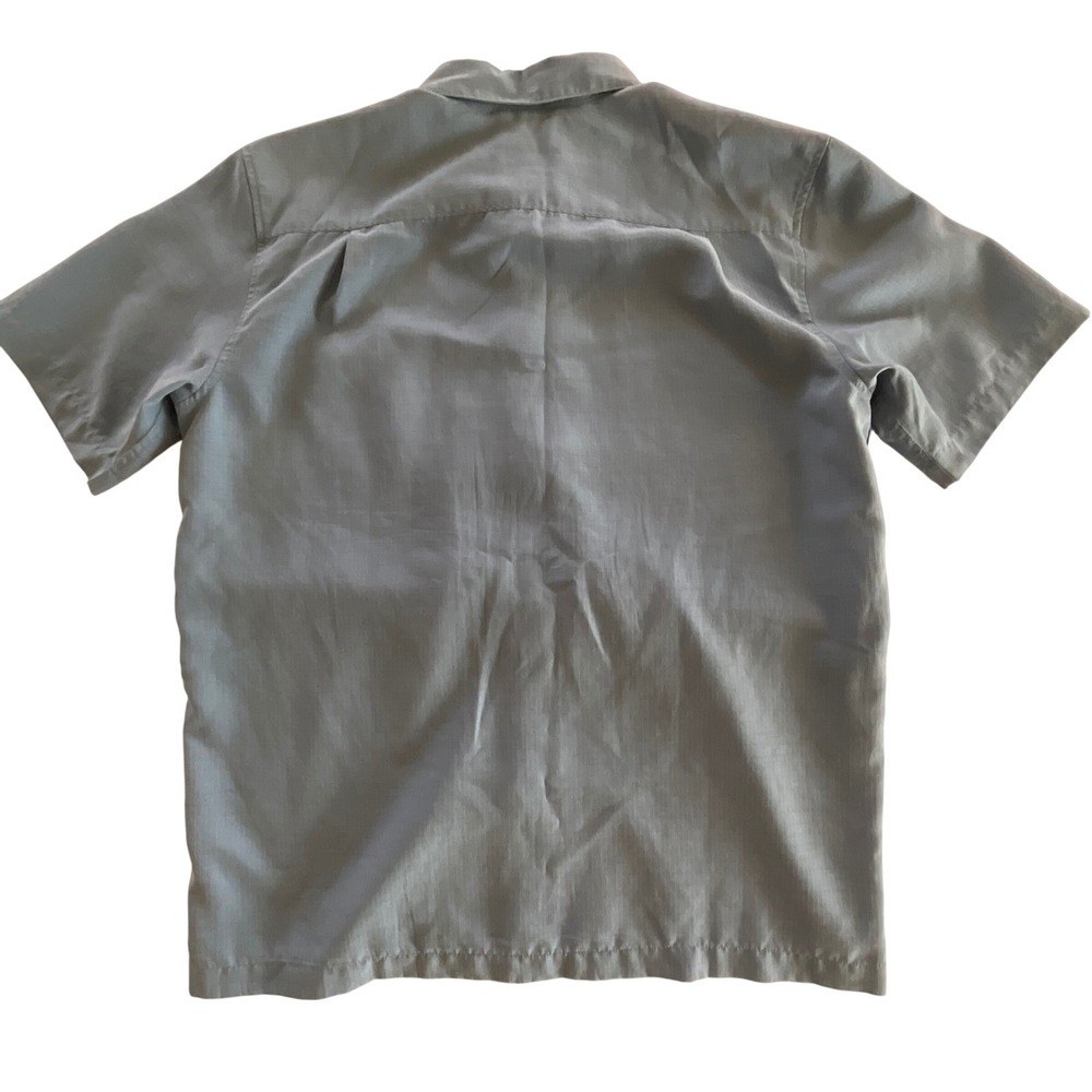 Quiksilver Waterman Collection Blue Short Sleeve Button Down Shirt Men's - Picture 3 of 6
